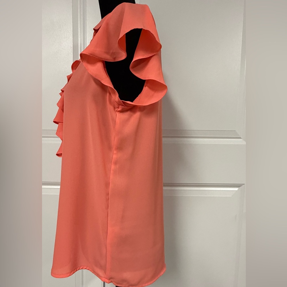 Calvin Klein Ruffle Front Button Up Front Blouse - image 2